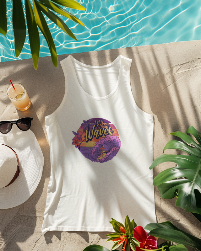 Premium Unisex Tank-Top Lets Catch Some Waves