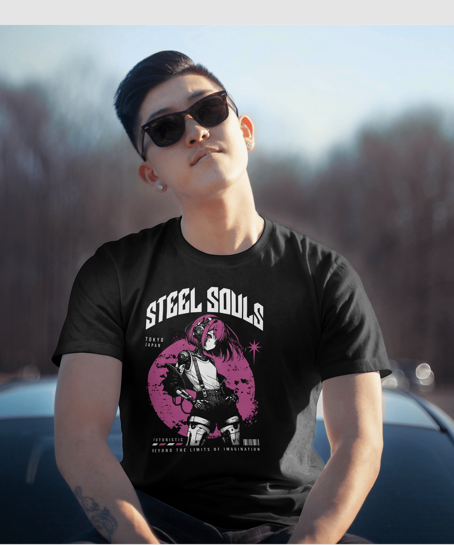 Synthwave Clothing – Cyborg Girl “Steel Souls” Tee