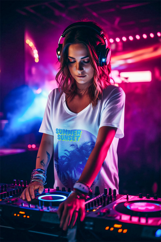 Summer Sunset Premium Unisex T-Shirt mit V-Ausschnitt