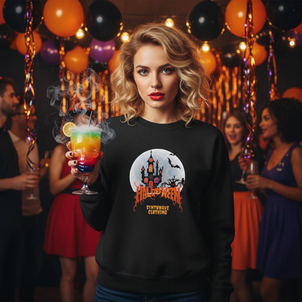 Halloween Castle – Halloween Pullover Hoodie by Synthwave Clothing