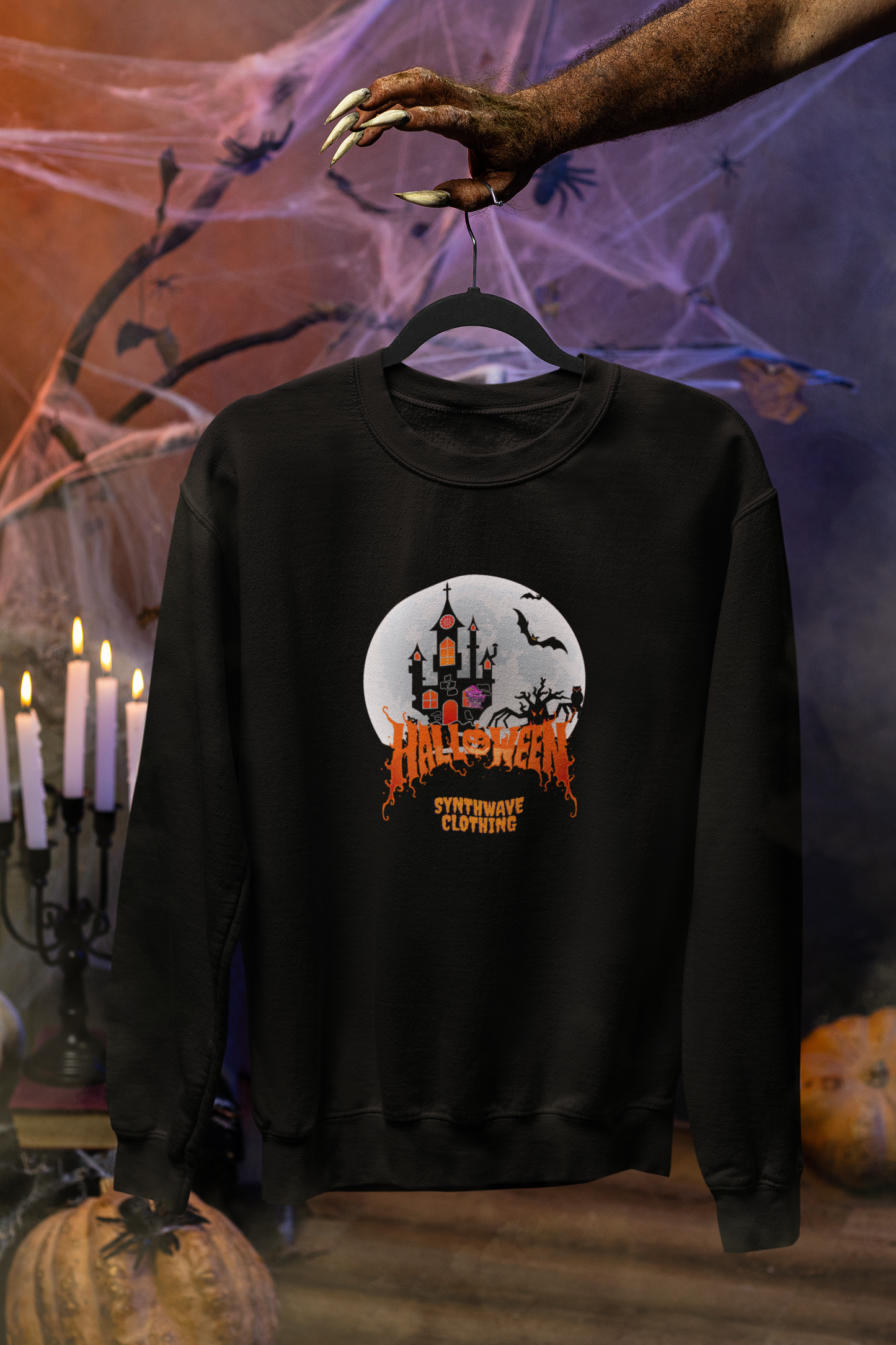 Halloween Castle – Halloween Pullover Hoodie by Synthwave Clothing