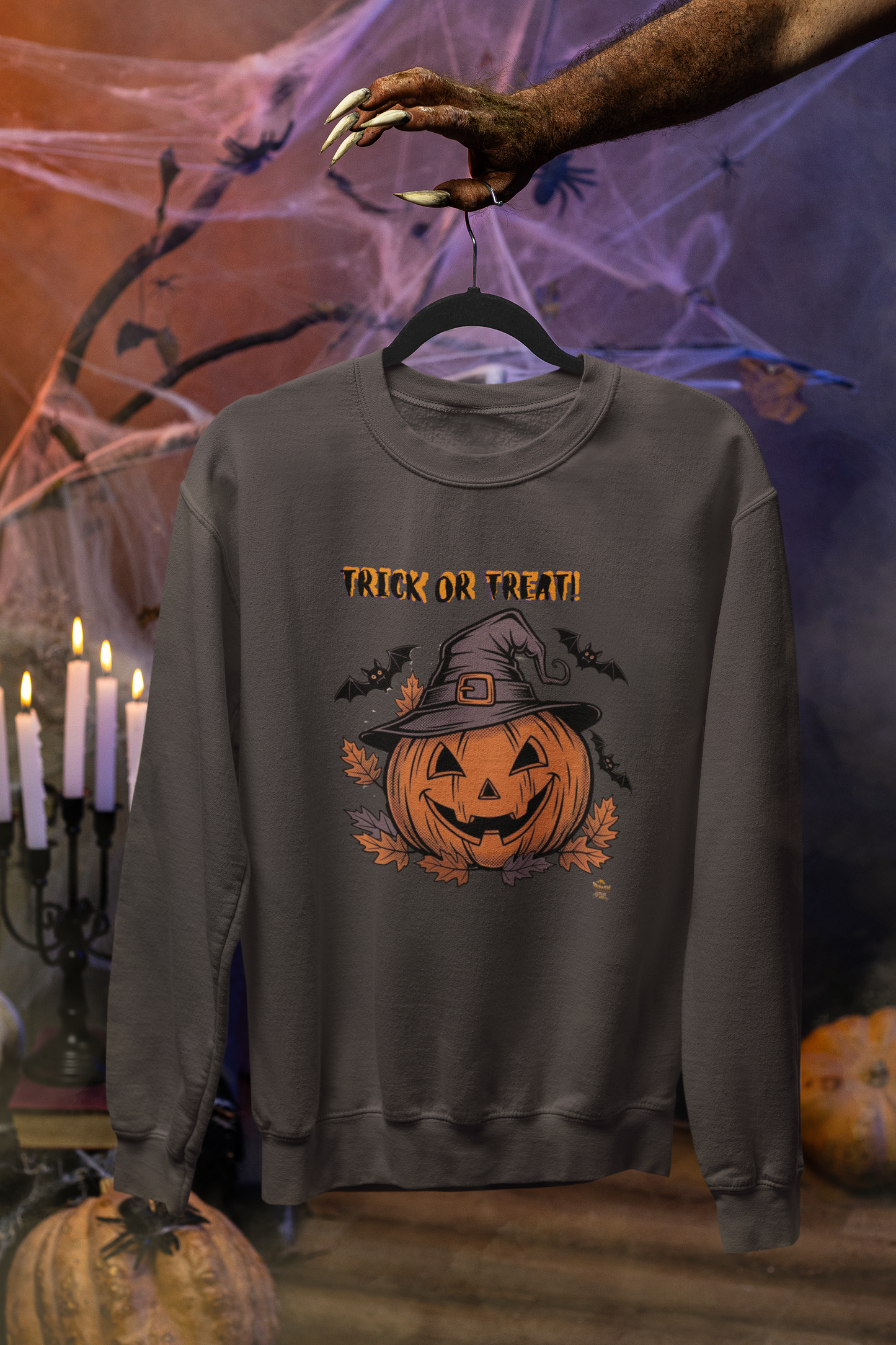 Trick or Treat! – Halloween Pullover Hoodie by Synthwave Clothing