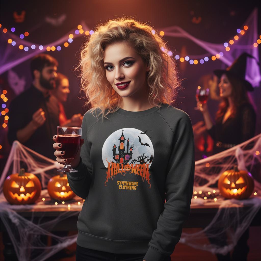 Halloween Castle – Halloween Pullover Hoodie by Synthwave Clothing