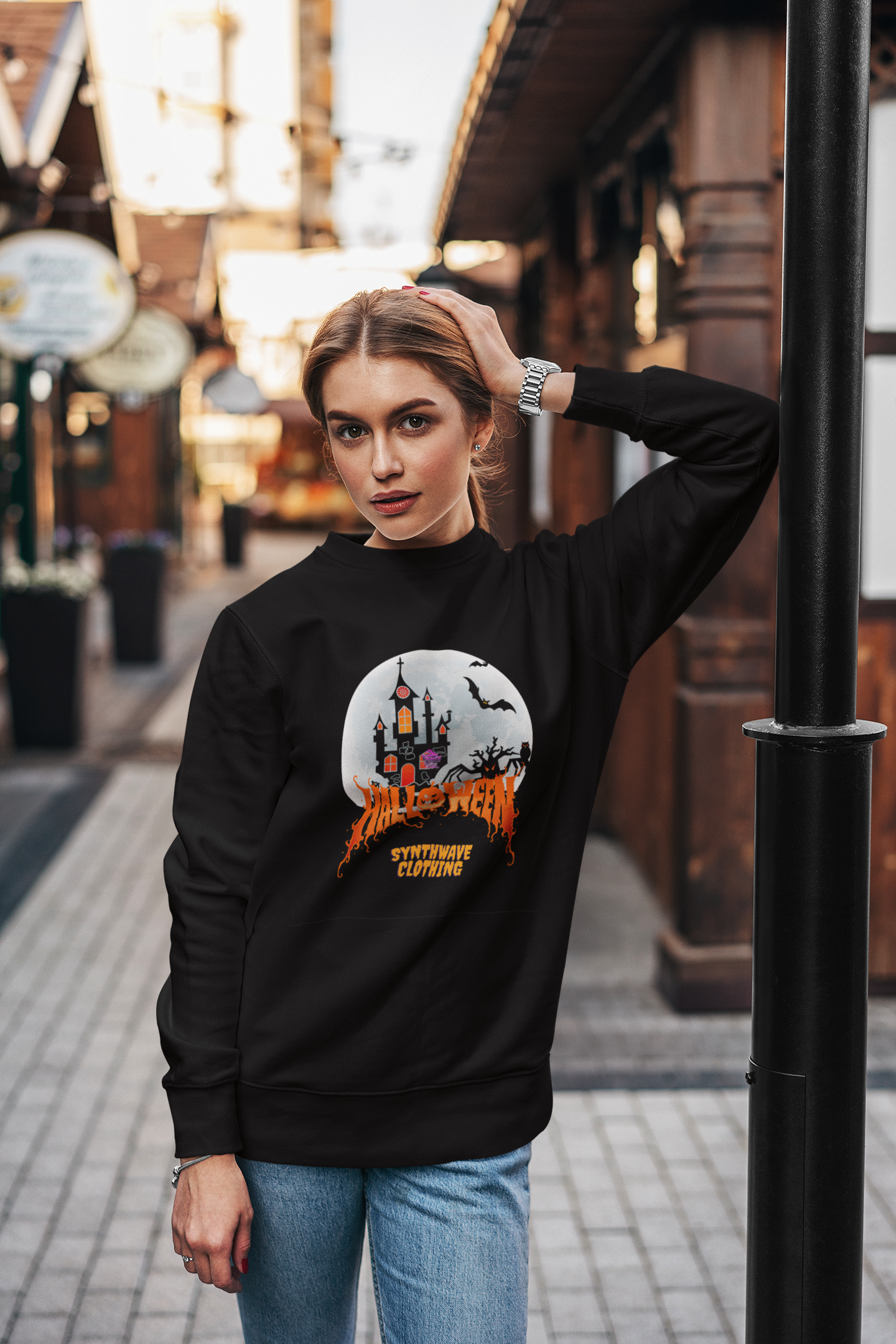 Halloween Castle – Halloween Pullover Hoodie by Synthwave Clothing